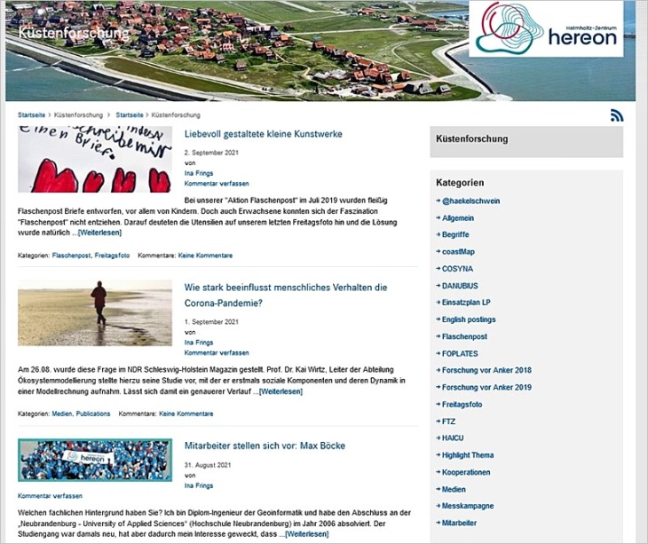 Screenshot Blog Küstenforschung