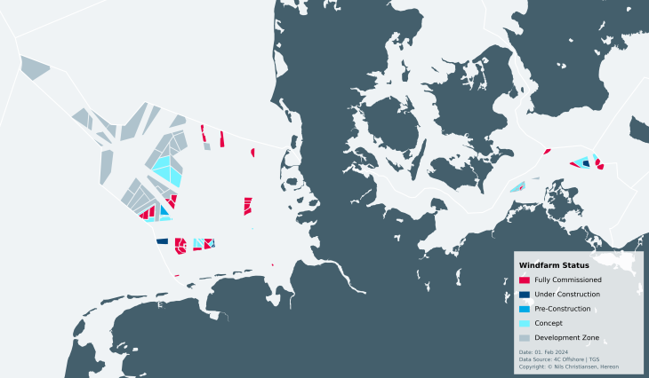 Grafik: Nils Christiansen/ Hereon OWF_Development_EEZ_20240201-Website_GermanWaters