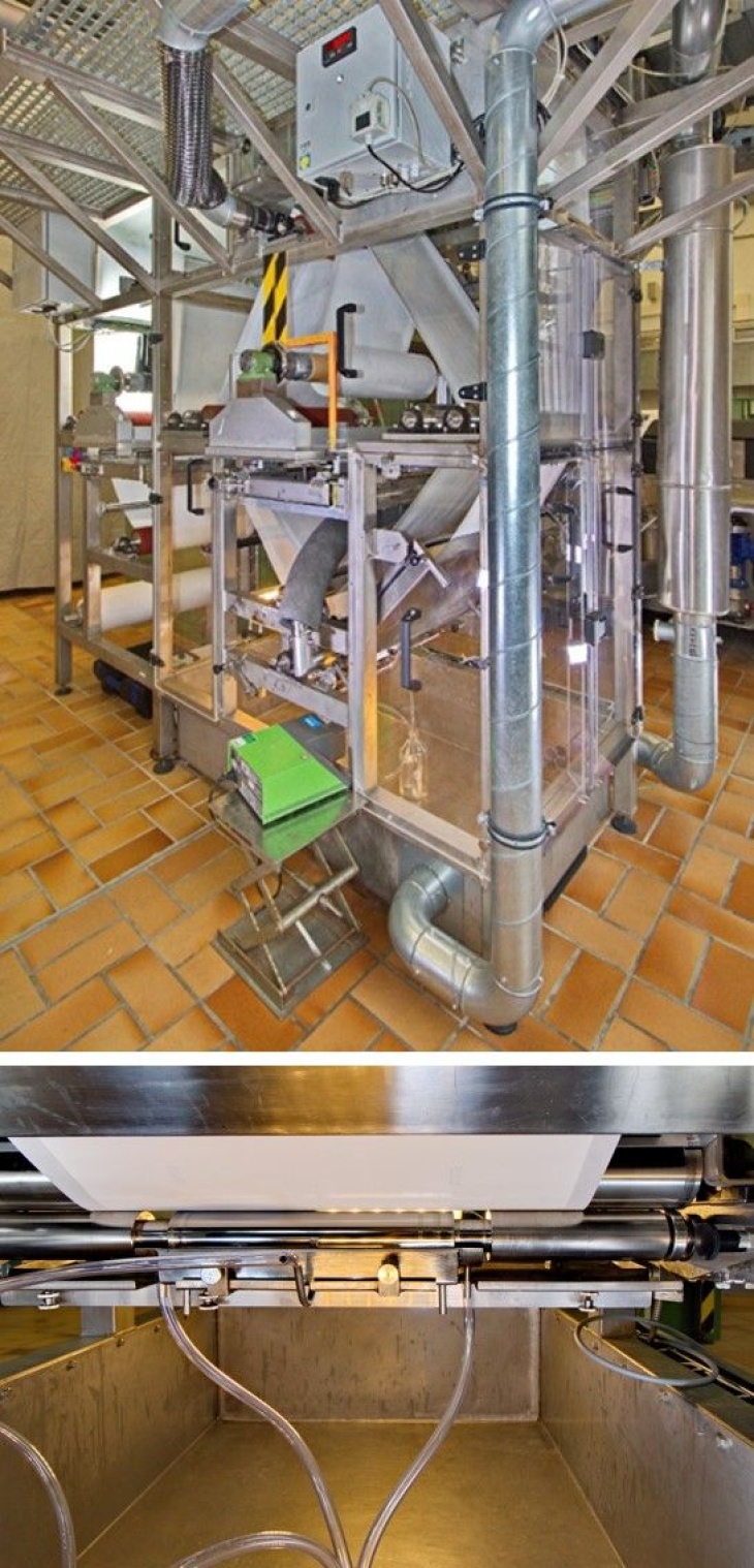 Beschichtungsanlage I Kompositmembranen im Pilotmaßstab mit Detailaufnahme