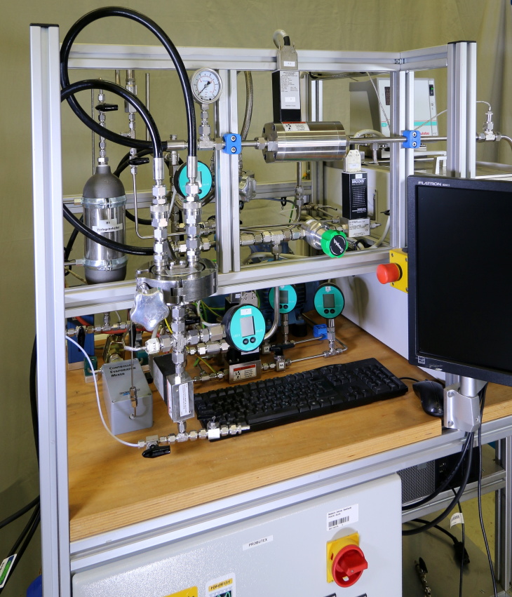 Gemischgasanlage für die Membranvermessung