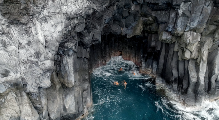 swimmers in the water