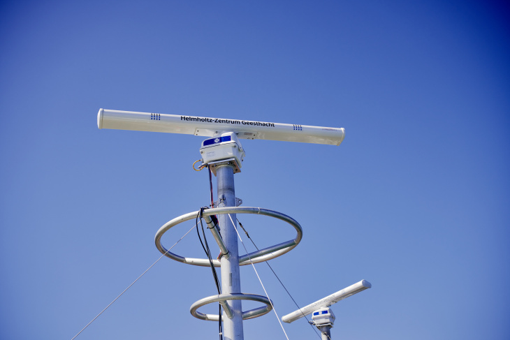 Marines Radar an Bord des Hereon-Forschungsschiffs <i>Ludwig Prandtl</i> <i>-Bild: Hereon-</i> Image Marine Radar