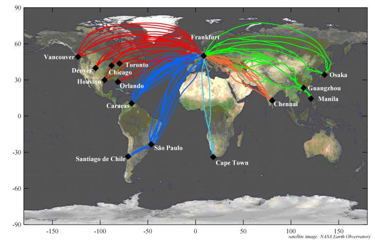 CARIBIC GMOS flight tracks