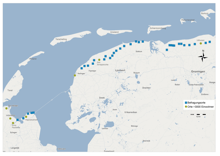 Symbolbild (Grafik: Hereon) Befragungsorte NL