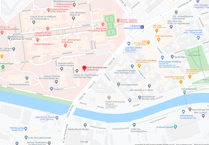 Fahrradroute für Berlin-Brandenburger Centrum für Regenerative Therapien (BCRT)